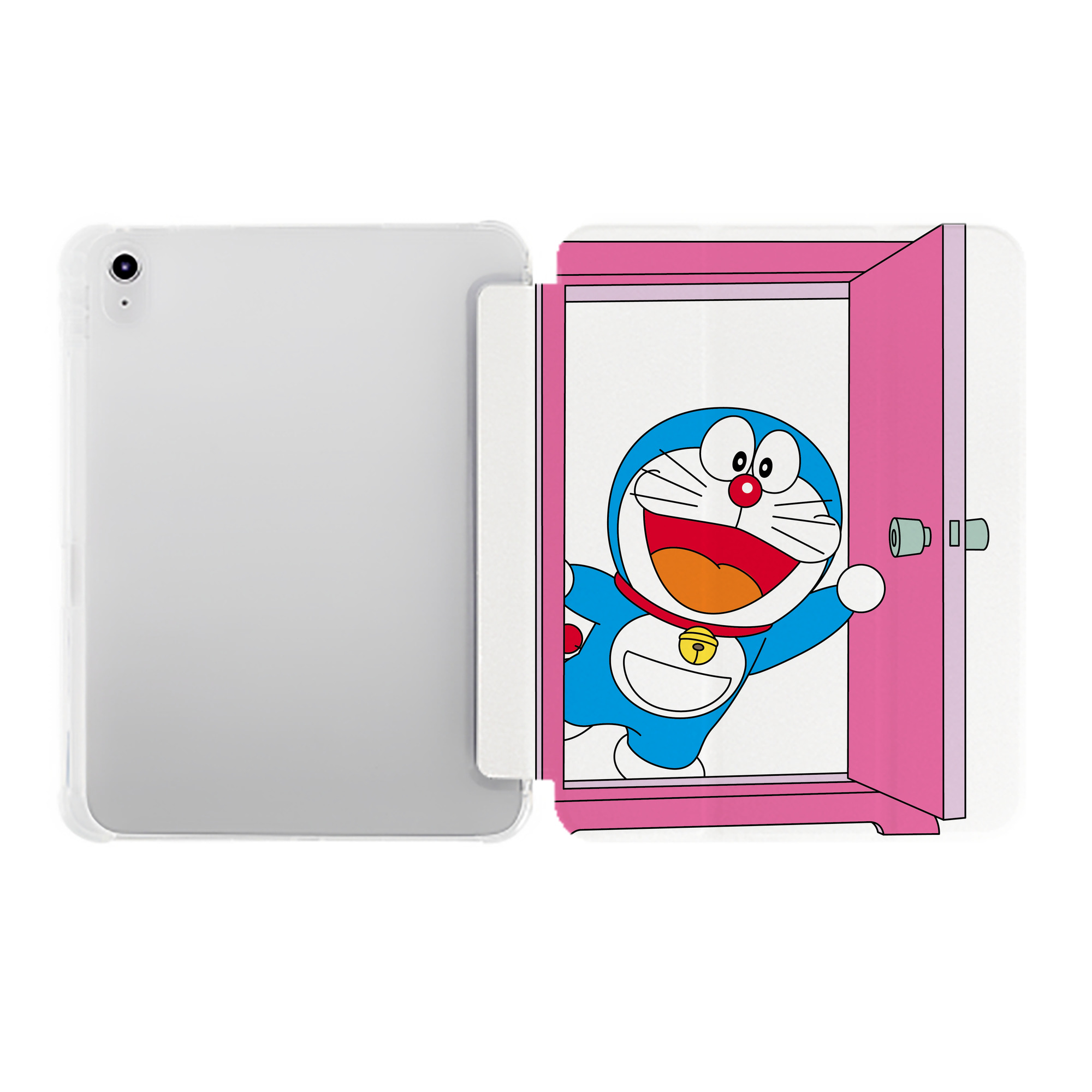 （画像用） ドラえもん Doraemon IPad ケース ペン収納付き 三つ折りスタンド PUレザー×シリコン 対応機種9.5/10.5/10.9インチ